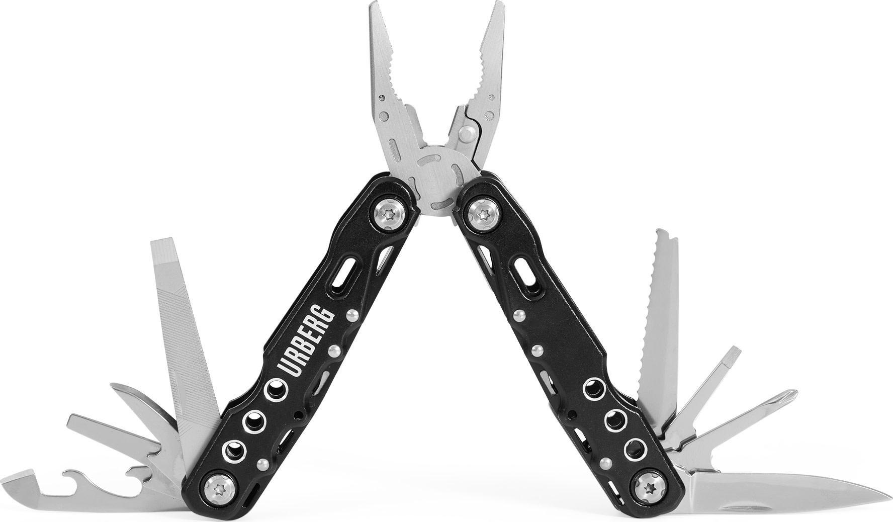 Urberg Multi Tool G2 Black – kompakt multiverktyg i svart med tång och 14 funktioner