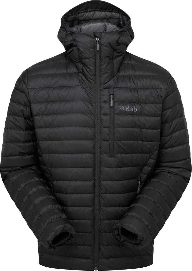 Rab Men's Microlight Pro Jacket i svart – lätt dunjacka för friluftsliv