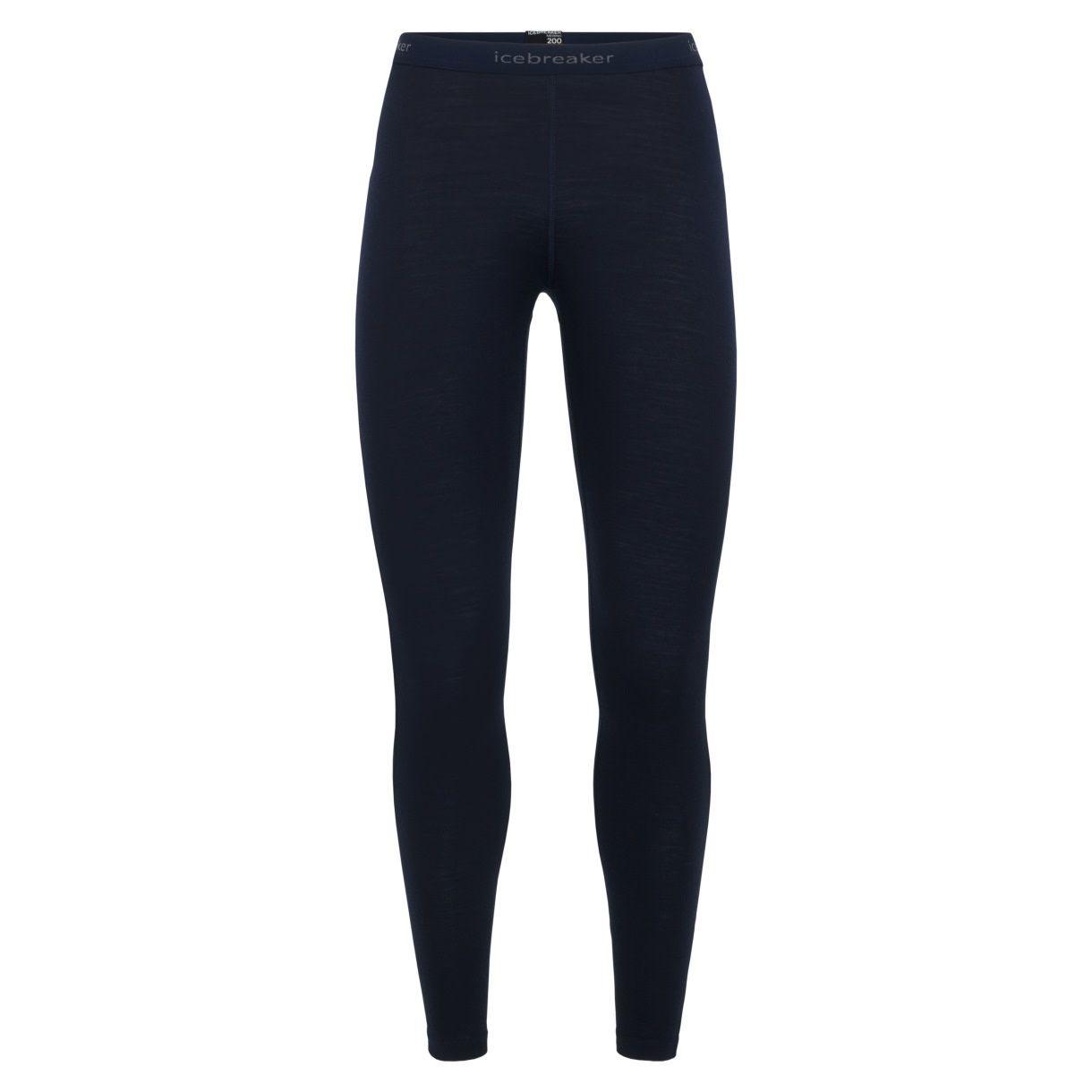 Icebreaker Women's 200 Oasis Leggings i svart – merinoullsbyxa dam för vandring
