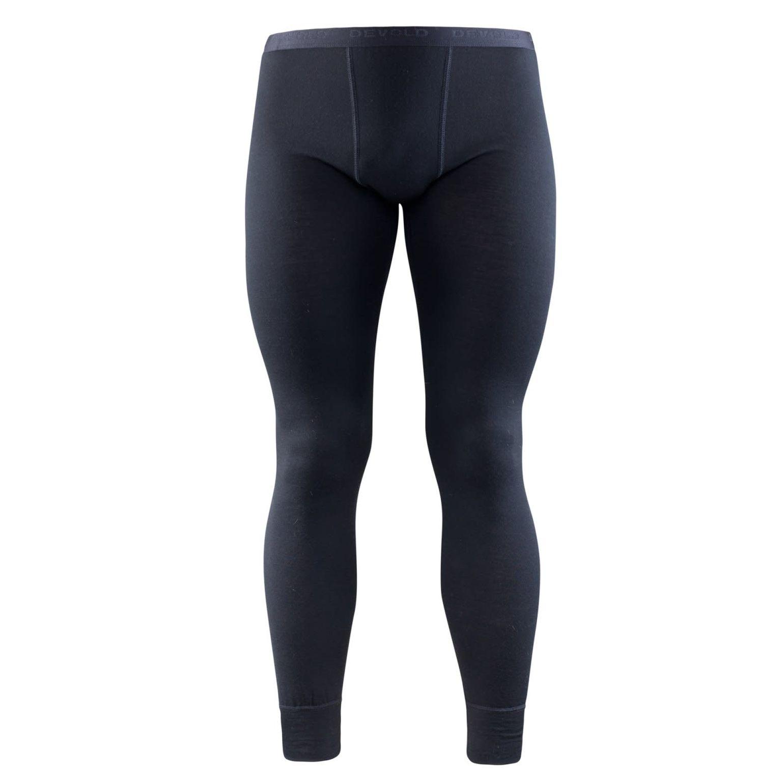Devold Men's Breeze Long Johns i svart – lätt merinoullsbyxa herr 150 g/m²