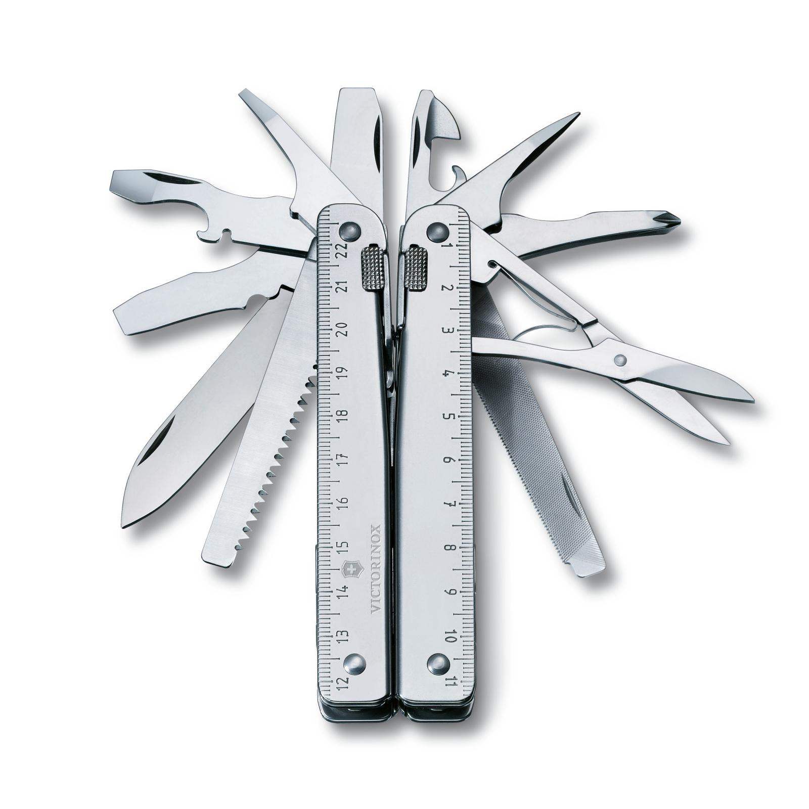 Victorinox SwissTool X Steel – premium multiverktyg med tång och 27 funktioner, inkl. läderfodralet