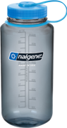 Nalgene 1L Wide Mouth Sustain vattenflaska i grå Tritan-plast