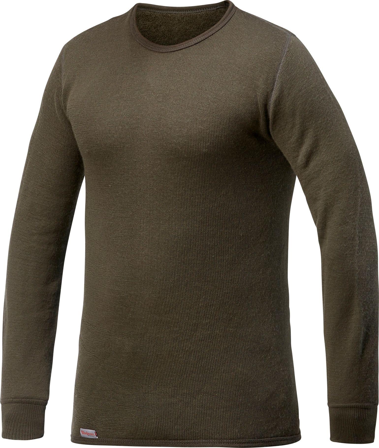 Woolpower Crewneck 200 i Pine Green – klassiskt ullunderställ tillverkat i Sverige