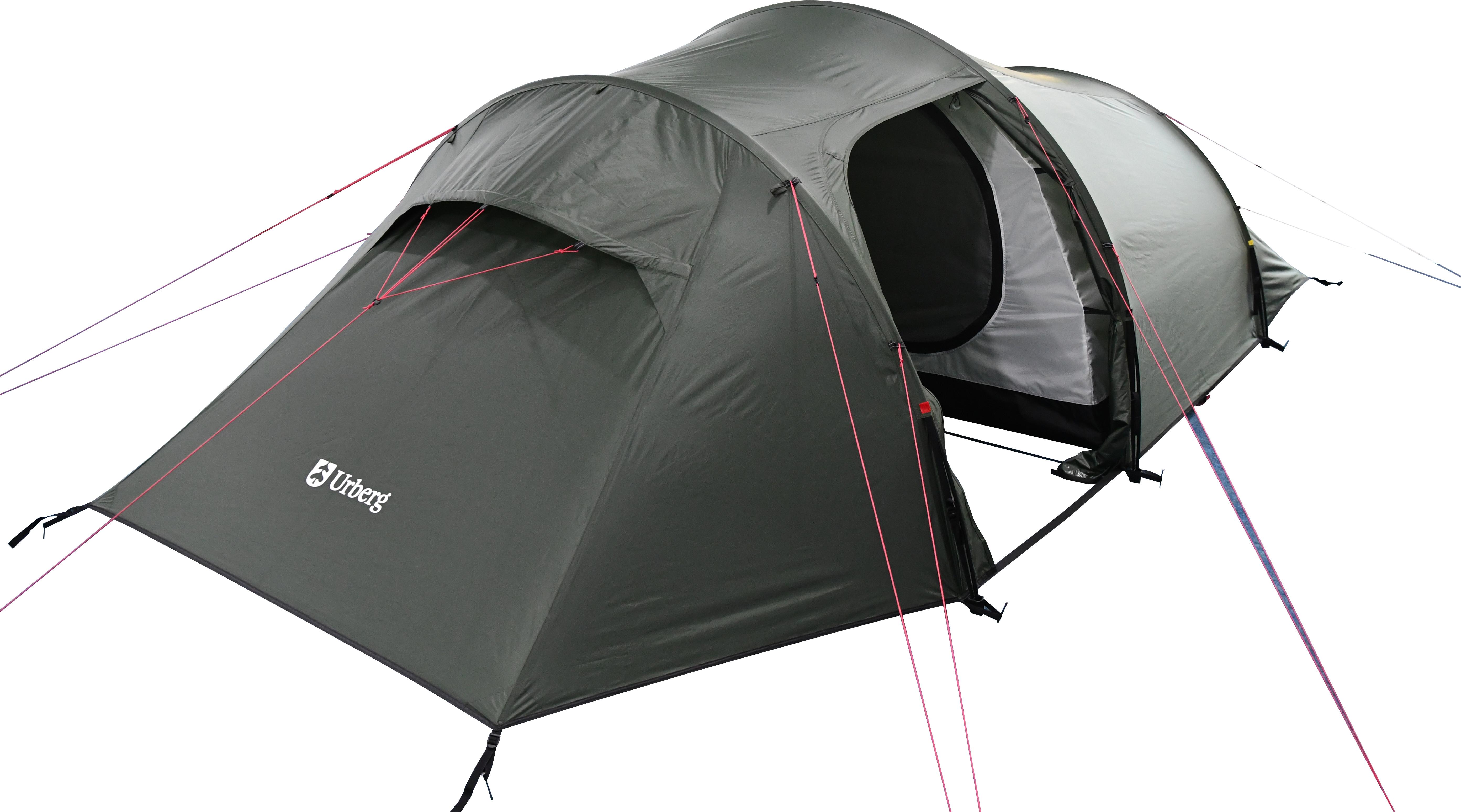 Urberg 3-person trekkingtunneltält 2.0 i grönt
