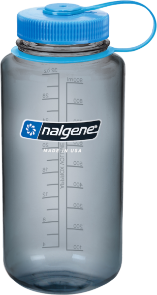 Nalgene 1L Wide Mouth Sustain vattenflaska i grå Tritan-plast