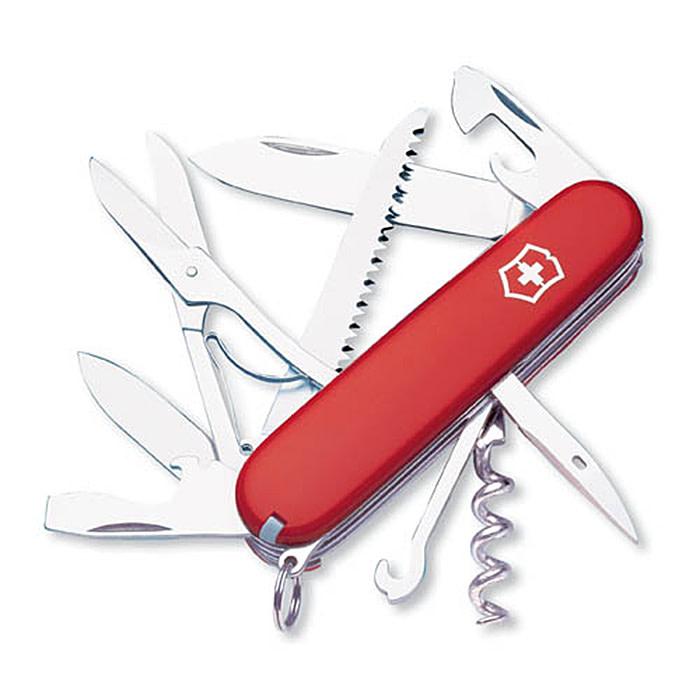 Victorinox Swiss Army Huntsman Red – röd schweizisk armékniv med träsåg och 15 funktioner